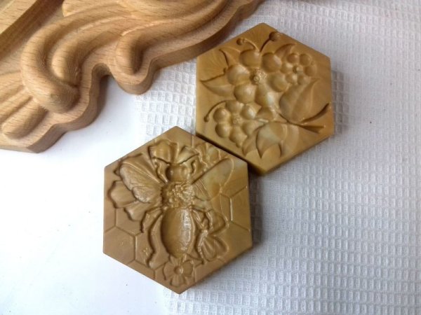 画像1: 蜜蜂＆お花 *plastic cookie stamp (1)