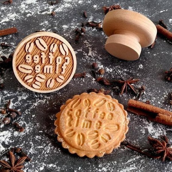 画像1: コーヒータイム/coffee time*wood cookie stamp (1)