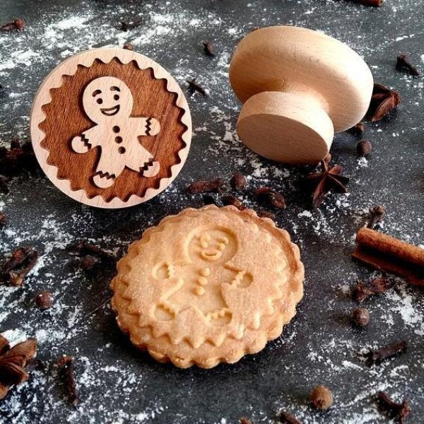画像1: ジンジャーブレッド/gingerbread*wood cookie stamp (1)