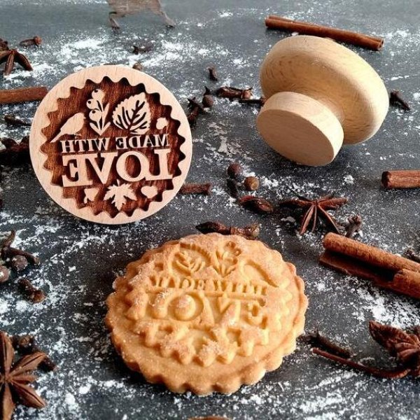 画像1: MADE WITH LOVE*wood cookie stamp (1)