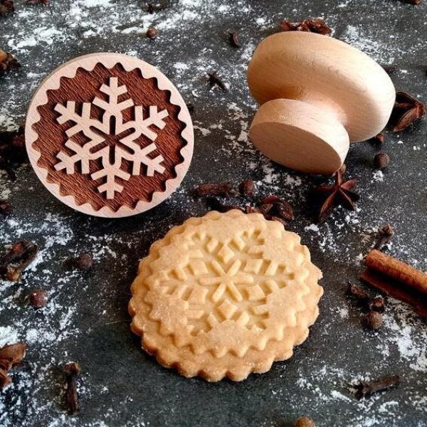 画像1: 雪の結晶/snowflakes*wood cookie stamp (1)