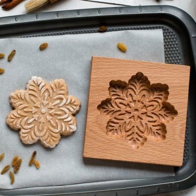 画像1: 雪の結晶*wood gingerbread cookie mold