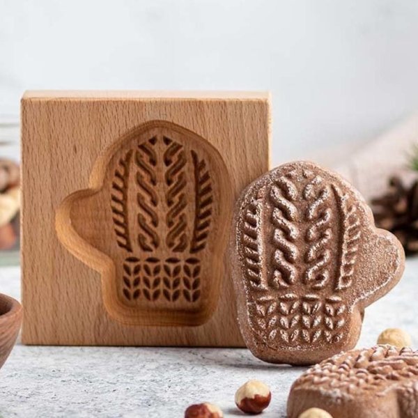 画像1: ミトン＜手袋＞＜その２＞*wood gingerbread cookie mold (1)