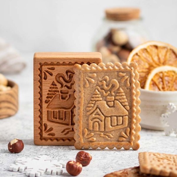 画像1: ハウス *wood cookie stamp (1)