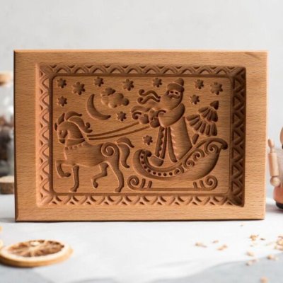 画像1: SANTA CLAUS/サンタクロース *wood gingerbread cookie mold