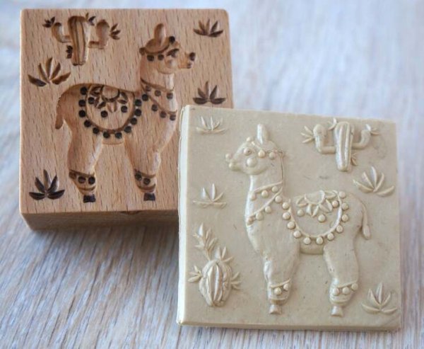 画像1: アルパカ* *wood cookie stamp (1)
