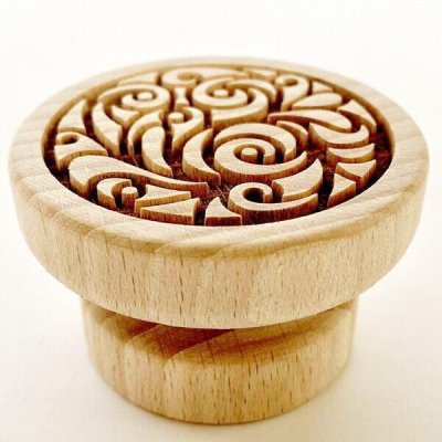 画像1: 薔薇のモチーフ*wood cookie stamp
