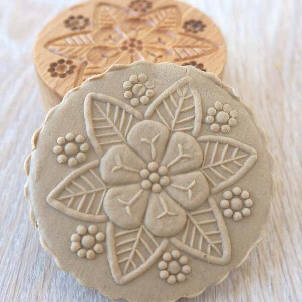画像1: お花/Flower* *wood cookie stamp (1)