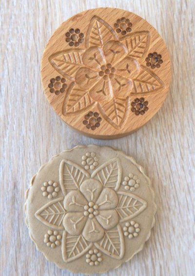 画像1: お花/Flower* *wood cookie stamp