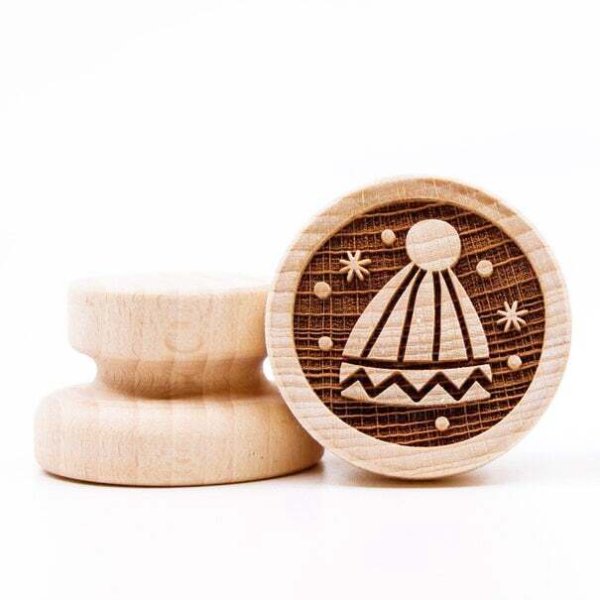 画像1: ニット帽*wood cookie stamp (1)