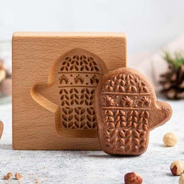 画像1: ミトン＜手袋＞＜その3＞*wood gingerbread cookie mold (1)