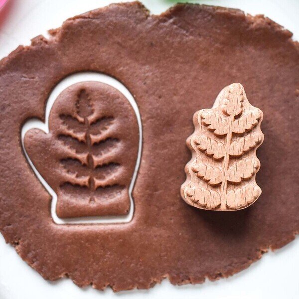 画像1: 葉っぱのモチーフ  *wood cookie stamp (1)