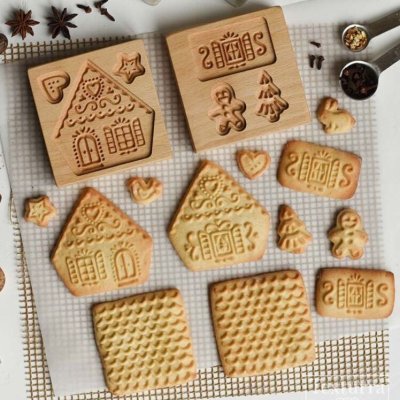 画像1: ★☆送料無料☆★Gingerbread House/ジンジャーハウス＜2枚組＞ *wood gingerbread cookie mold