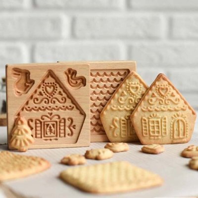 画像2: ★☆送料無料☆★Gingerbread House/ジンジャーハウス＜2枚組＞ *wood gingerbread cookie mold