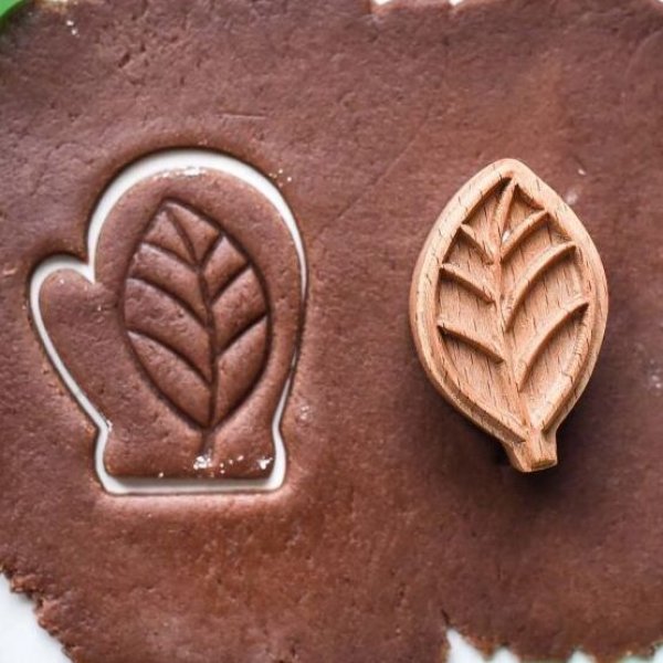 画像1: 葉っぱのモチーフ  *wood cookie stamp (1)