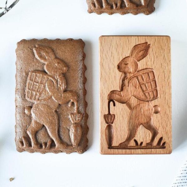 画像1: イースターバニー*wood gingerbread cookie mold (1)