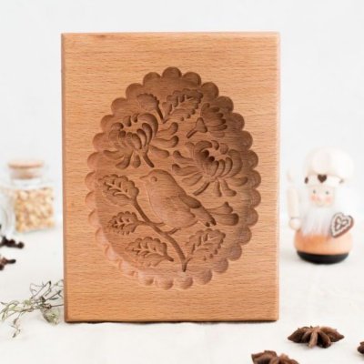 画像1: 鳥とお花*wood gingerbread cookie mold