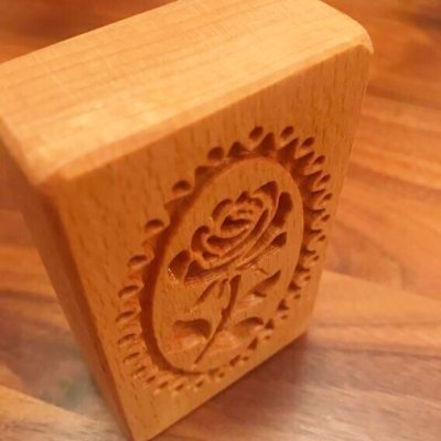 画像1: 薔薇 *wood cookie stamp