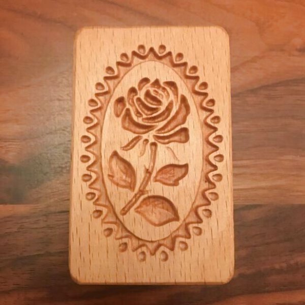 画像1: 薔薇 *wood cookie stamp (1)