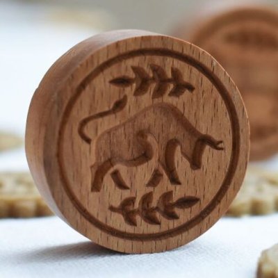 画像1: 牛 *wood cookie stamp