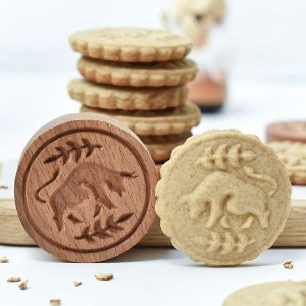 画像1: 牛 *wood cookie stamp (1)