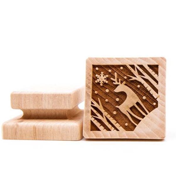 画像1: 冬のトナカイ*wood cookie stamp (1)