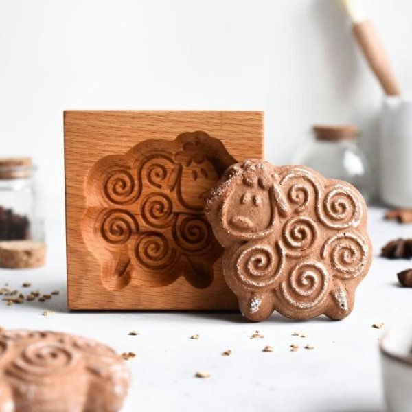 画像1: ひつじ*wood gingerbread cookie mold (1)