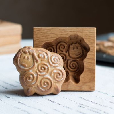 画像1: ひつじ*wood gingerbread cookie mold