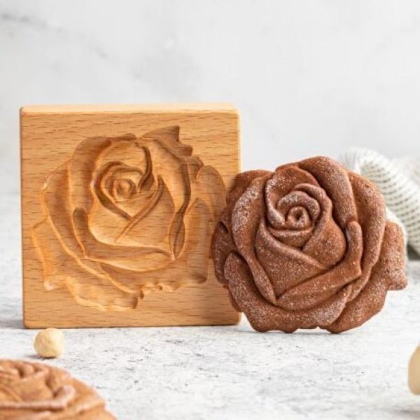 画像1: 薔薇*wood gingerbread cookie mold (1)