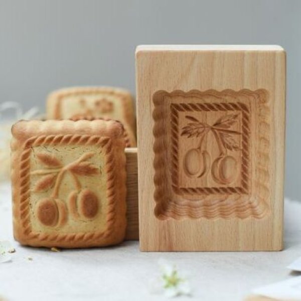 画像1: サクランボ *wood gingerbread cookie mold (1)