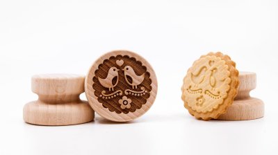 画像2: 小鳥とハート*wood cookie stamp