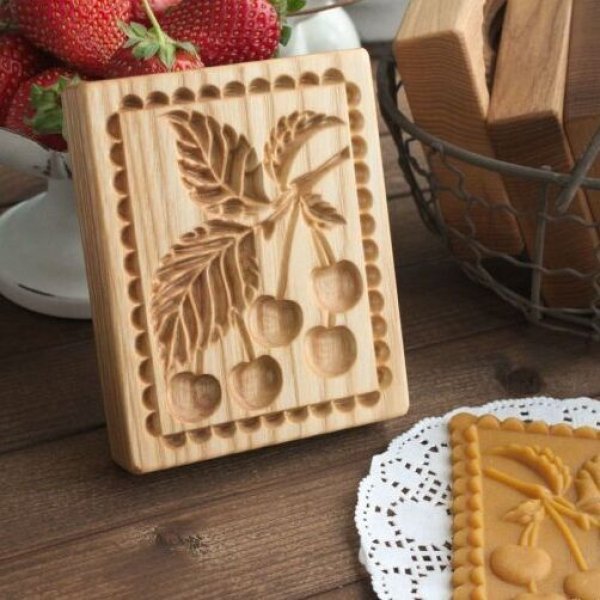 画像1: サクランボ*cherry/wood cookie stamp (1)