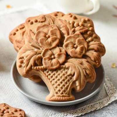 画像2: パンジー/Pansies carved*wood gingerbread cookie mold