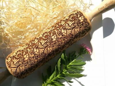 画像1: Lace engraved＜レース＞/Rolling Pin＜M＞