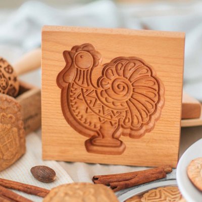 画像1: ニワトリ*wood gingerbread cookie mold