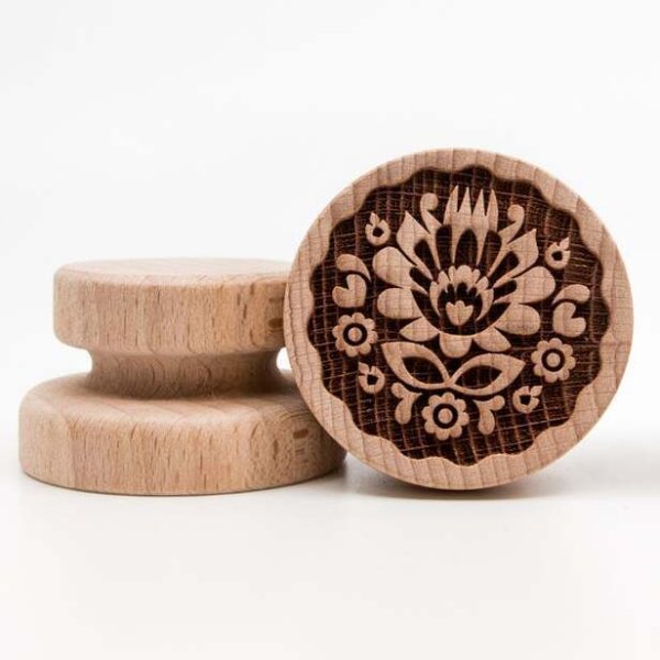 画像1: お花/Folk Flower＜2＞*wood cookie stamp (1)