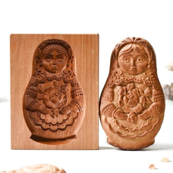 画像1: マトリョーシカ/Matryoshka*wood gingerbread cookie mold (1)