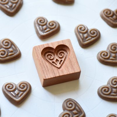 画像1: miniハート*wood gingerbread cookie mold