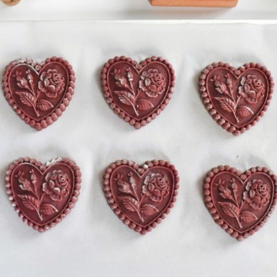 画像2: 薔薇とハート*wood gingerbread cookie mold