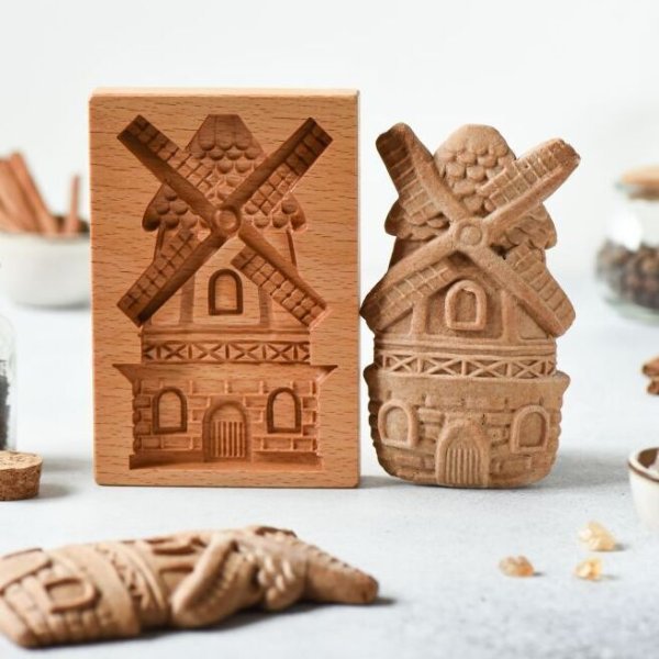 画像1: 風車*wood gingerbread cookie mold (1)