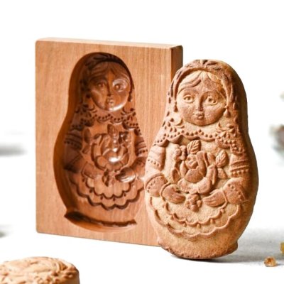 画像1: マトリョーシカ/Matryoshka*wood gingerbread cookie mold