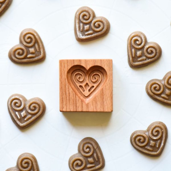 画像1: miniハート*wood gingerbread cookie mold (1)