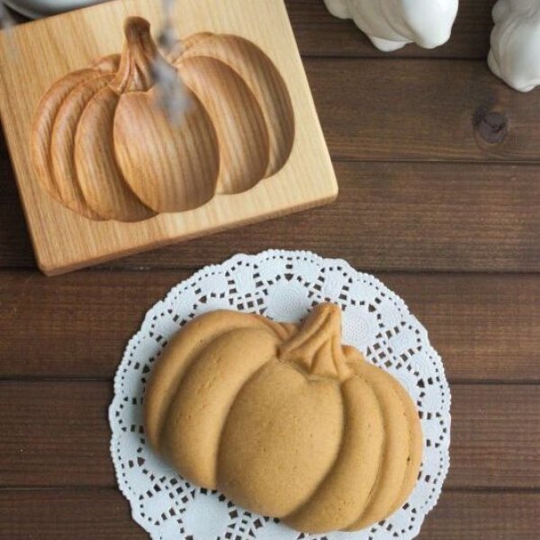 画像1: かぼちゃ/パンプキン*wood cookie mold (1)