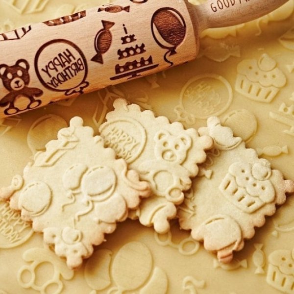 画像1: 【30％OFF/SALE】Happy Birthday＜くまちゃん*ケーキ*風船*プレゼント＞/Rolling Pin＜Ｍ＞ (1)