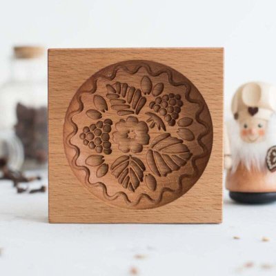 画像1: フラワー＆ベリー*wood gingerbread cookie mold