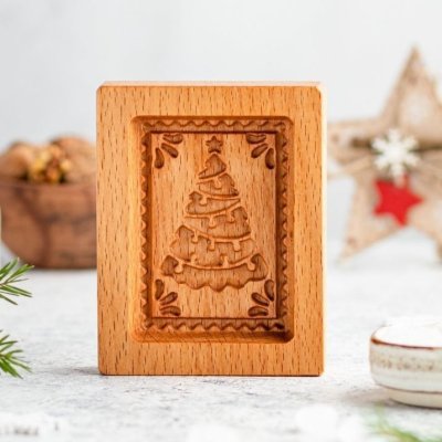 画像1: クリスマスツリー/christmas tree *wood gingerbread cookie mold