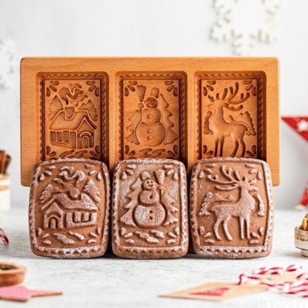 画像1: ウインター＜3種類＞ *wood gingerbread cookie mold (1)