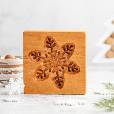 画像1: 雪の結晶*wood gingerbread cookie mold