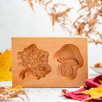 画像2: きのこ＆葉っぱ *wood gingerbread cookie mold