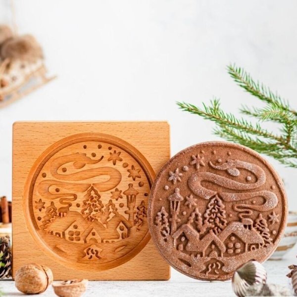 画像1: WINTER LANDSCAPE/ウインターランドスケープ *wood gingerbread cookie mold (1)